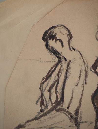 Maximilien LUCE : Les ouvriers, Dessin original signé 2
