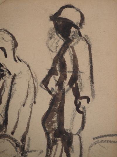 Maximilien LUCE : Les ouvriers, Dessin original signé 2