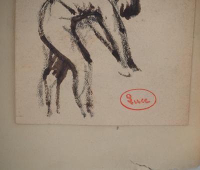 Maximilien LUCE : Ouvrier au travail, Dessin original signé 2
