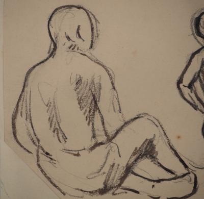 Maximilien LUCE : Silhouettes vues de dos, Dessin original signé 2