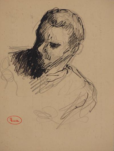 Maximilien LUCE : Portrait de jeune homme, Dessin original signé 2