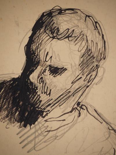 Maximilien LUCE : Portrait de jeune homme, Dessin original signé 2