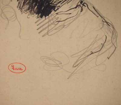Maximilien LUCE : Portrait de jeune homme, Dessin original signé 2