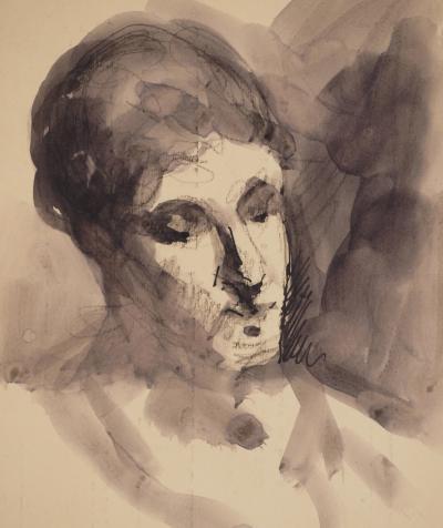 Maximilien LUCE : Visage masculin, Dessin original signé 2