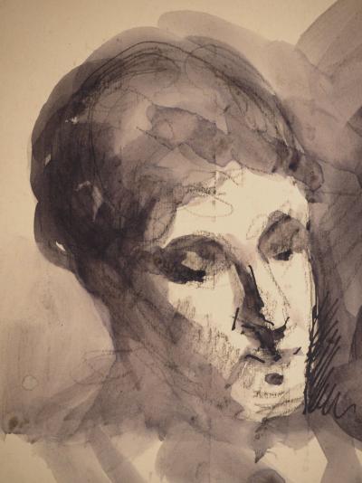 Maximilien LUCE : Visage masculin, Dessin original signé 2