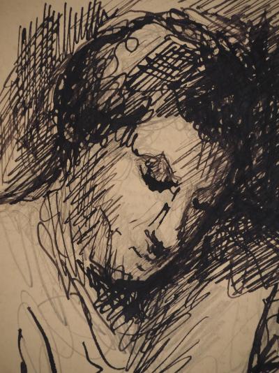 Maximilien LUCE : L’écrivain, Dessin original signé 2
