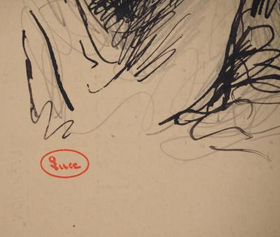 Maximilien LUCE : L’écrivain, Dessin original signé 2