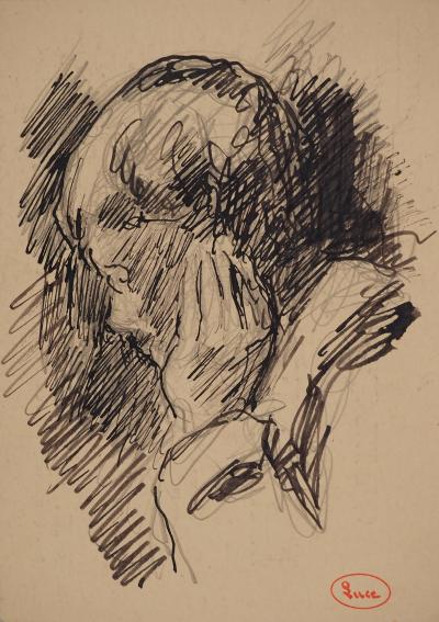Maximilien LUCE : L'ennui, Dessin original signé 2