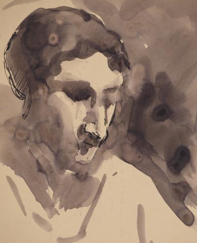 Maximilien LUCE : Jeune homme à la moustache, Dessin original signé 2
