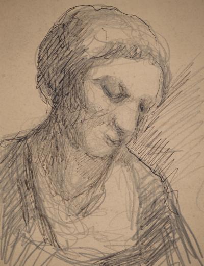 Maximilien LUCE : Portrait endormi, Dessin original signé 2