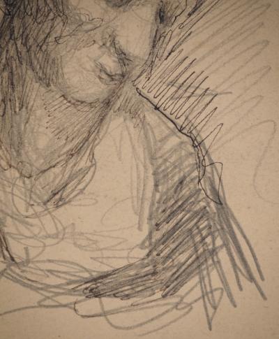 Maximilien LUCE : Portrait endormi, Dessin original signé 2