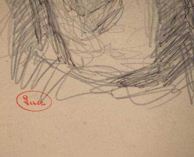 Maximilien LUCE : Portrait endormi, Dessin original signé 2