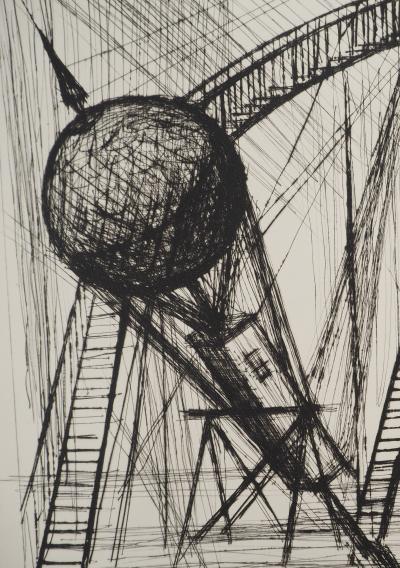 Bernard BUFFET : La machine pour aller sur la Lune, Gravure originale 2