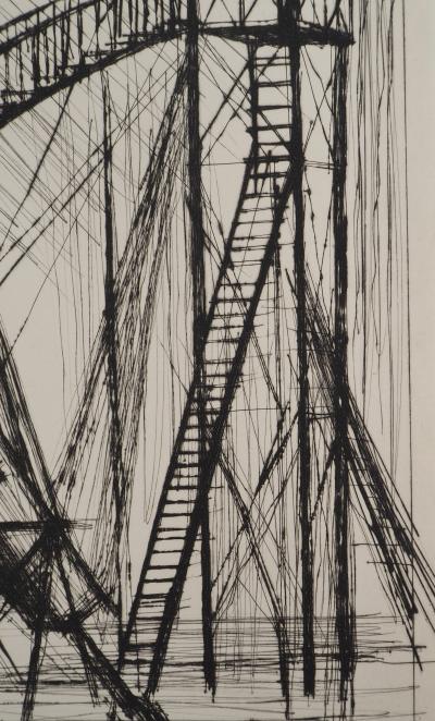 Bernard BUFFET : La machine pour aller sur la Lune, Gravure originale 2