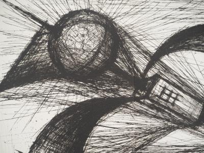 Bernard BUFFET : La machine pour aller dans le Soleil, Gravure originale 2
