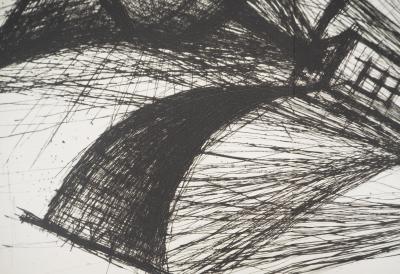 Bernard BUFFET : La machine pour aller dans le Soleil, Gravure originale 2