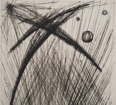 Bernard BUFFET : Contemplation du cosmos, Gravure originale 2