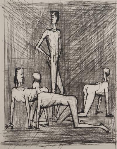 Bernard BUFFET : Les hommes de la Lune, Gravure originale 2