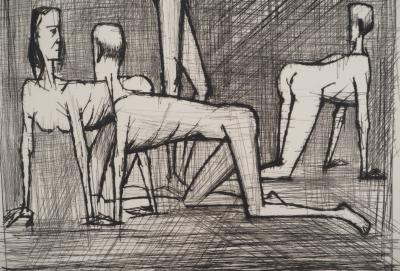 Bernard BUFFET : Les hommes de la Lune, Gravure originale 2