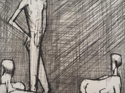 Bernard BUFFET : Les hommes de la Lune, Gravure originale 2