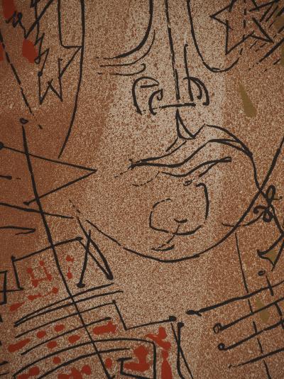 André MASSON : Visage de femme aux oiseaux, Gravure originale signée 2