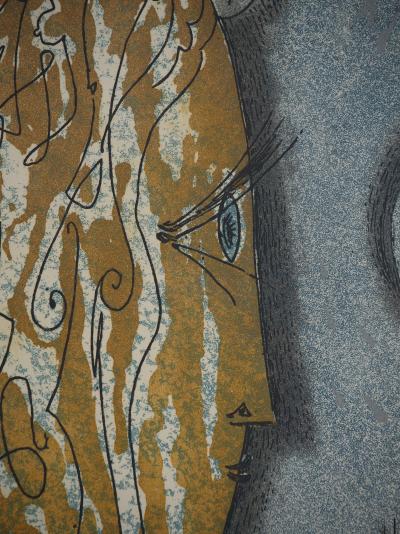 André MASSON : Profil féminin aux seins, Gravure originale signée 2