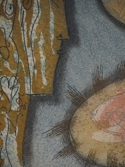 André MASSON : Profil féminin aux seins, Gravure originale signée 2
