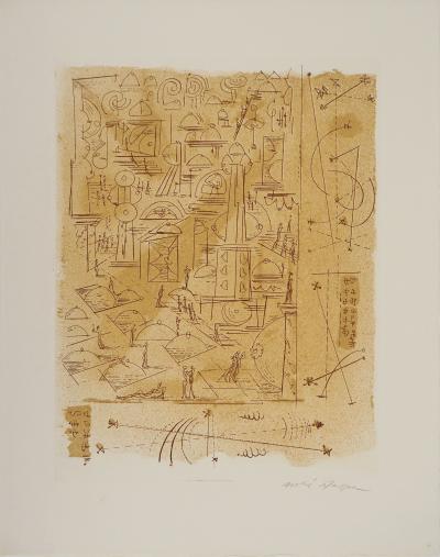 André MASSON : Urbanisme senologique, Gravure originale signée 2