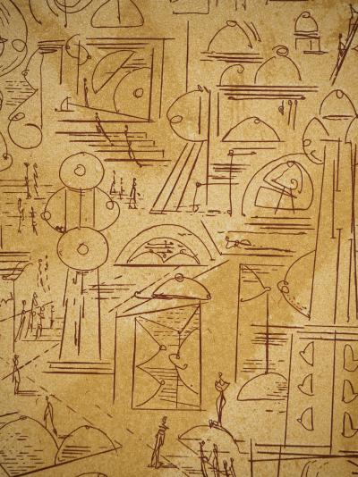 André MASSON : Urbanisme senologique, Gravure originale signée 2
