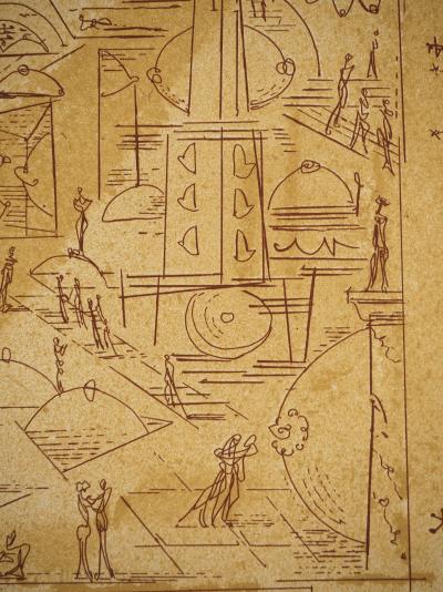 André MASSON : Urbanisme senologique, Gravure originale signée 2