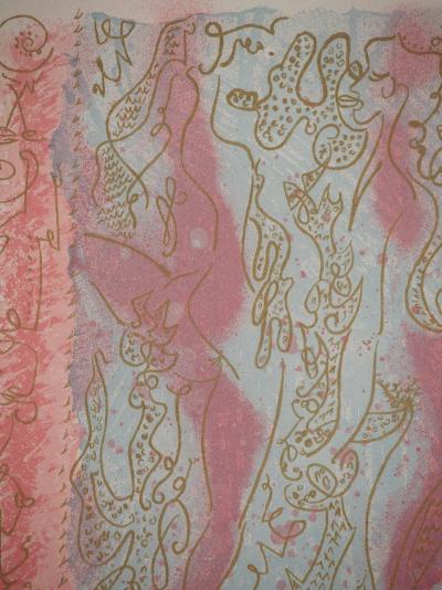 André MASSON: Erotic touches, Original signed engraving 2