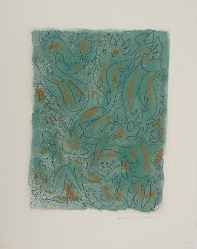 André MASSON: Féminaire, Original signed engraving 2