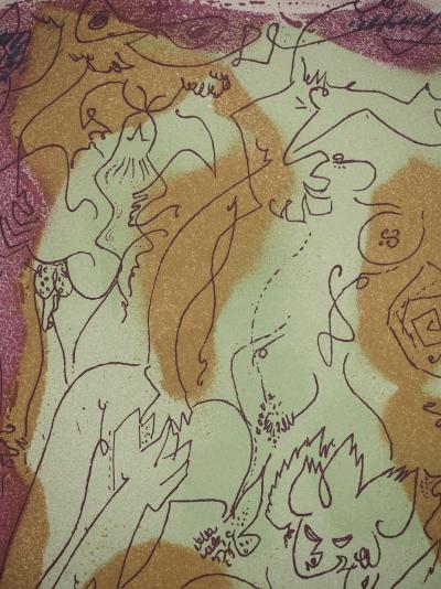 André MASSON : Caresses ardentes, Gravure originale signée 2