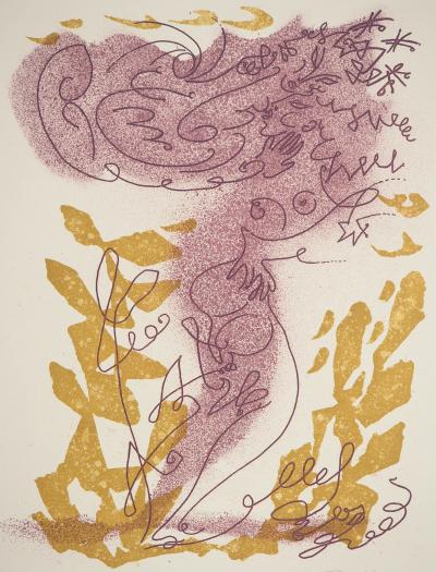 André MASSON: The kiss on the breast, Original signed engraving 2