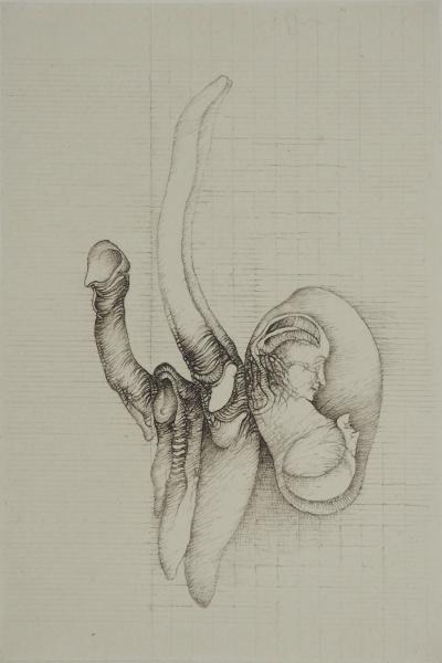 Fred DEUX : Gestation, Gravure originale signée 2