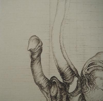 Fred DEUX : Gestation, Gravure originale signée 2