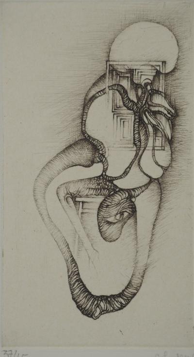 Fred DEUX : Vision, Gravure originale signée 2
