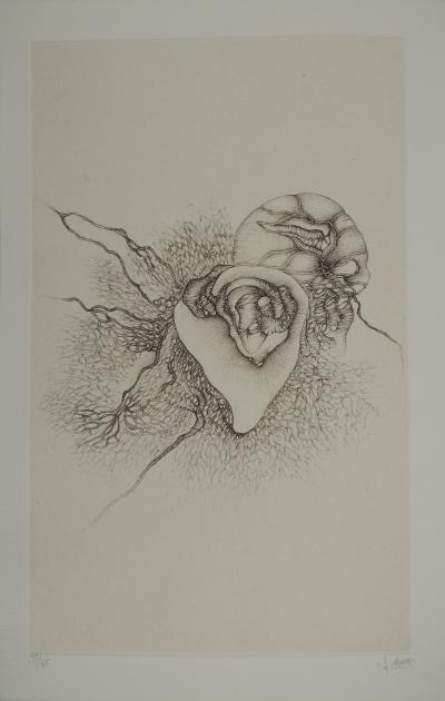 Fred DEUX : Anatomie abstraite, Gravure originale signée 2