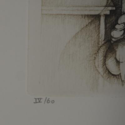 Fred DEUX : Le seuil, Gravure originale signée 2