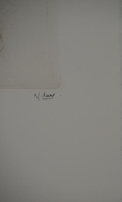 Fred DEUX : Tablature, Gravure originale signée 2