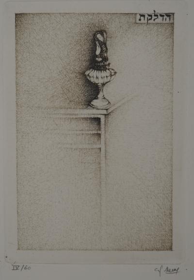 Fred DEUX : Lampe noire, Gravure originale signée 2