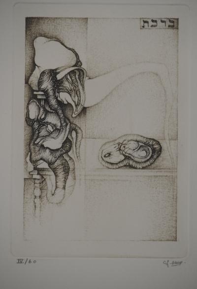 Fred DEUX : Bénédiction, Gravure originale signée 2