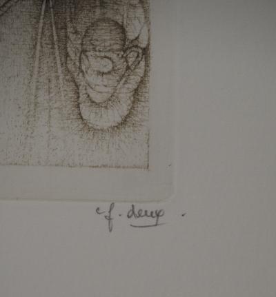 Fred DEUX : Premier-né, Gravure originale signée 2