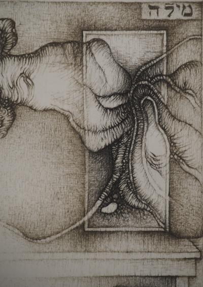 Fred DEUX : Initié, Gravure originale signée 2