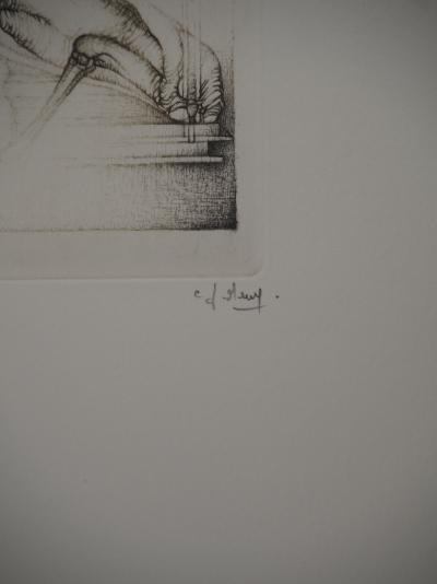 Fred DEUX : Le rituel, Gravure originale signée 2