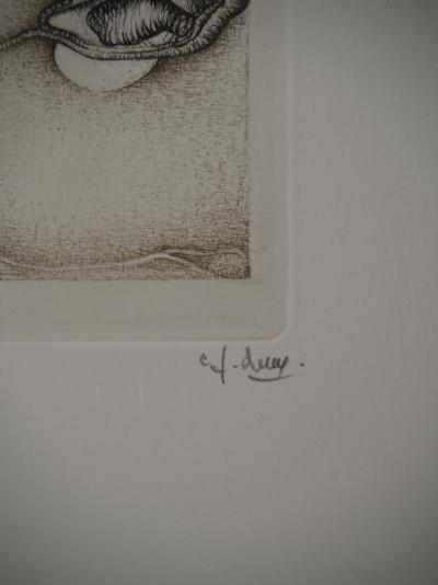Fred DEUX : Le chemin du voyageur, Gravure originale signée 2