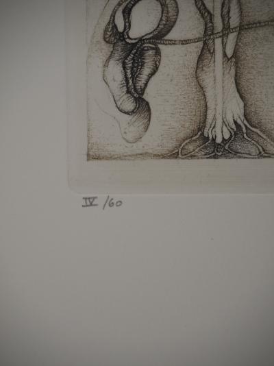 Fred DEUX : Le chemin du voyageur, Gravure originale signée 2