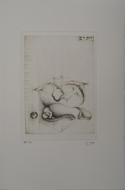 Fred DEUX : Orphelin, Gravure originale signée 2