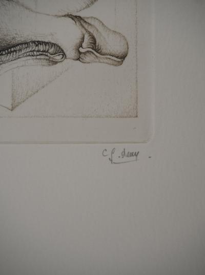 Fred DEUX : Orphelin, Gravure originale signée 2