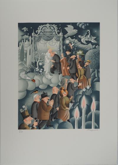 Raymond PEYNET - Lovers in the park, 1990 - Original